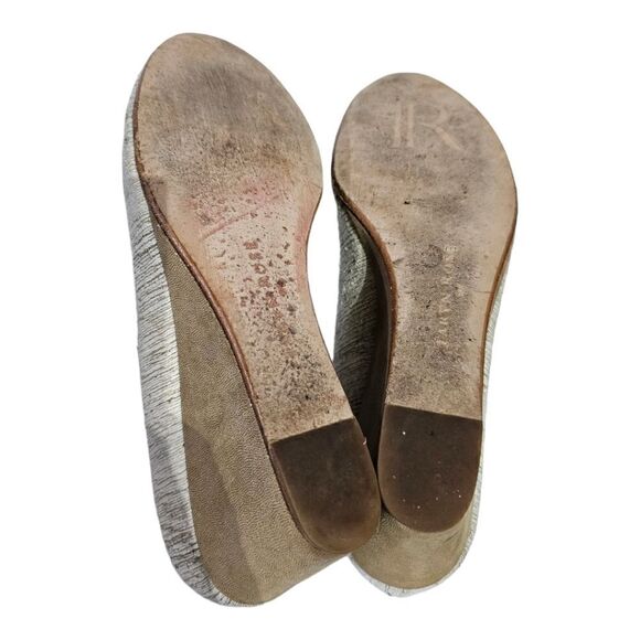 TARYN ROSE "Kimberly" Linen Leather Wrapped Wedges - Size 8 - Picture 5 of 8